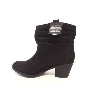 Arizona Jean Black Faux Suede Western Biker Ankle Memory Foam Booties Boots 6 M